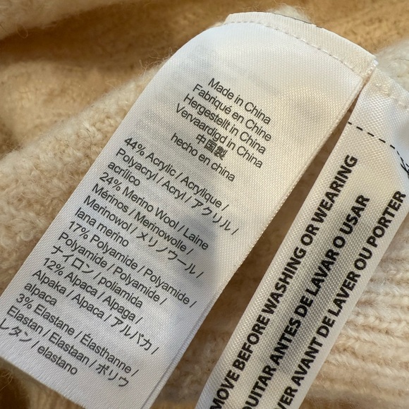 J. Crew Stretch Wool Cable Knit Crewneck Sweater in Ivory - Picture 7 of 11